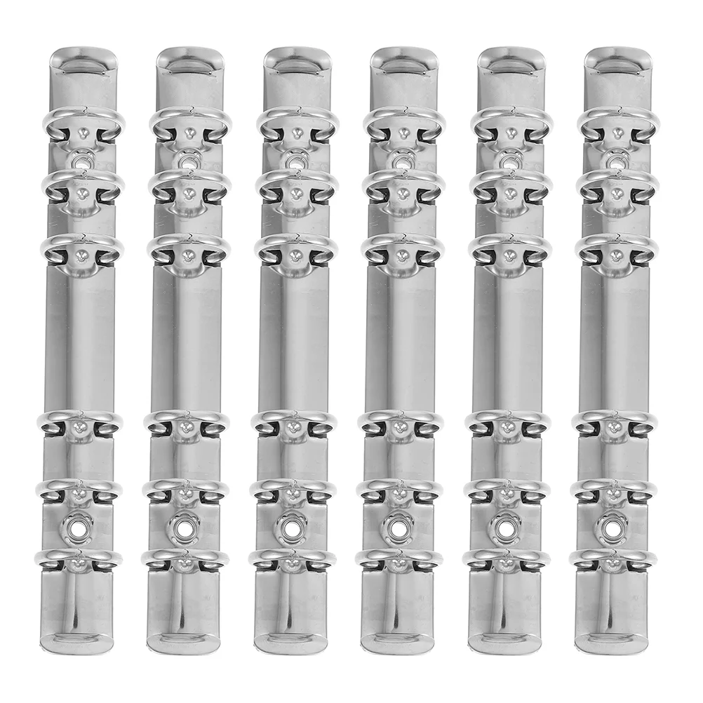 6 Pcs Binder Binders Loose Leaf Metal Rings Adhesive Six-hole Stainless Steel DIY Book Office Accessories Six-holes Photo Album