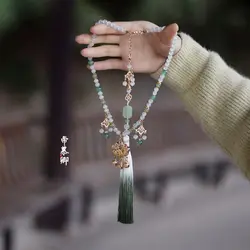 Emperor Muqing's Slightly Loud With Long Tassel Hanfu Accessories National Style Necklace