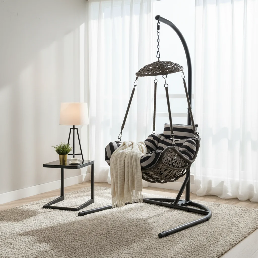Synthetic Rattan Weaving Modern Design Garden Hanging Chair Patio Swing Chair Waterproof for Outdoor Use in Courtyard & Park