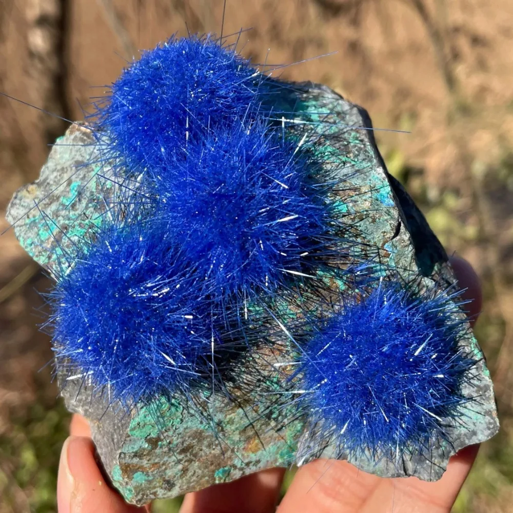 Rare Azurite Ore with Blue Ball, Blue Copper Ore Stone, Artificial Mineral Collections, Educational Spencimen, Home Decor, Gift