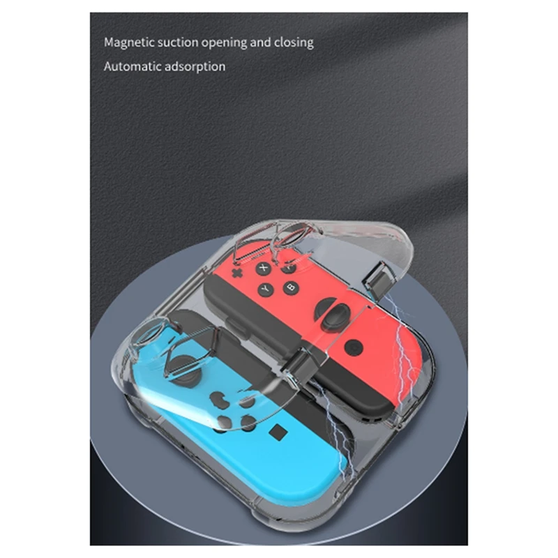 Transparent Storage Case For Switch/OLED Joy-Cons Handle Storage Box Dust-Proof High-Permeability Handle Storage