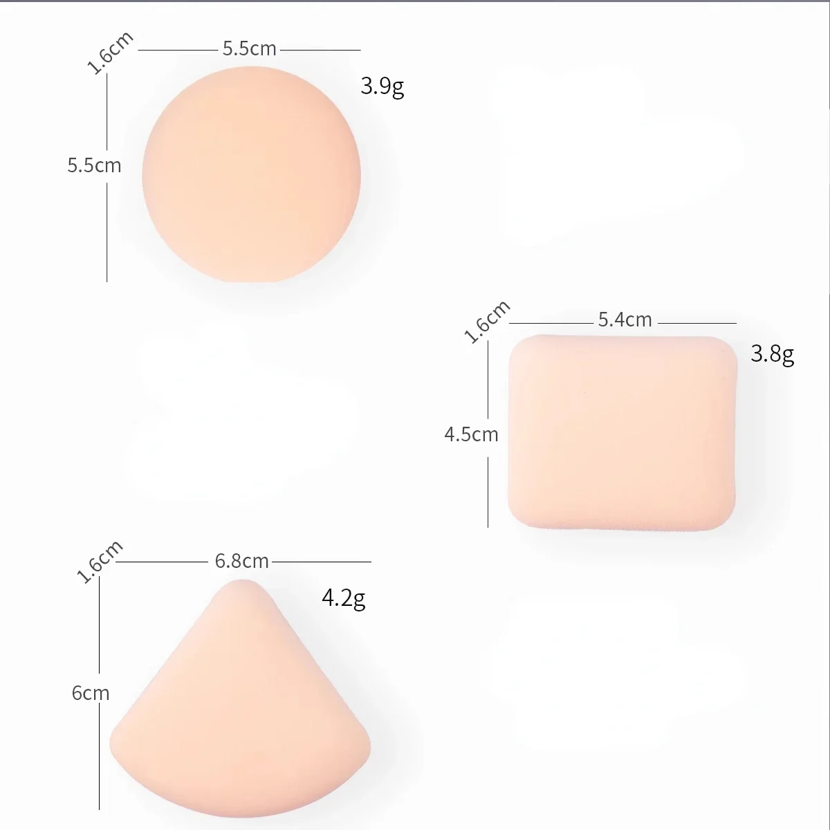 伸縮性のある綿のスポンジセット,非常に柔らかく,化粧品,美容ツール,フェイスベース,パウダー,コンシーラー,1個,3個