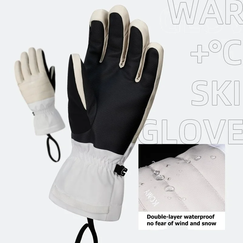 Women Men Riding Gloves Winter Waterproof Outdoor Ski Driving Electric Car Padded Windproof Warm Gloves Men Can Touch Screen