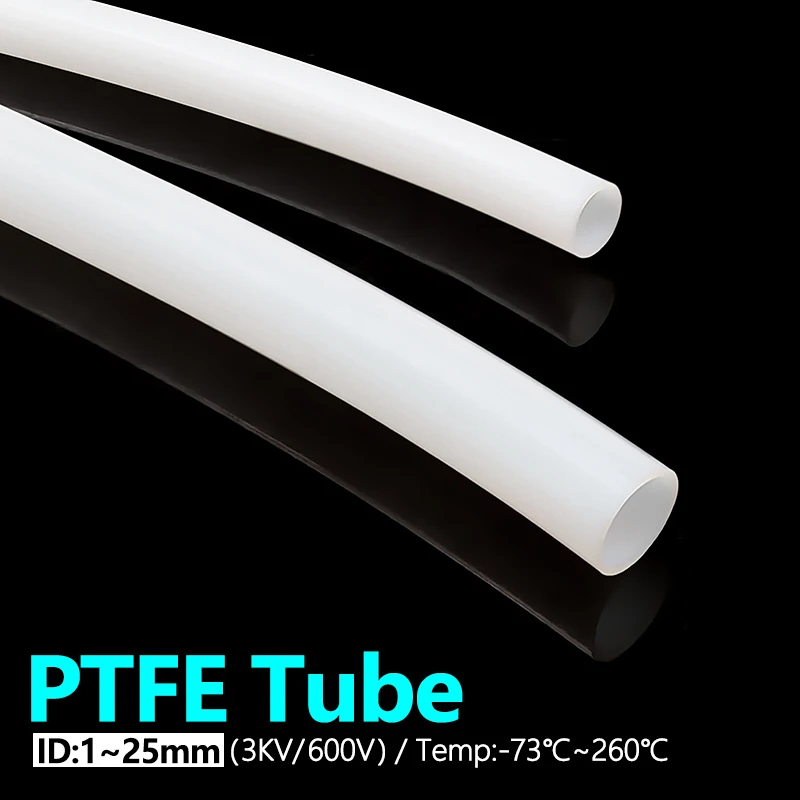 White PTFE Tube Heat Resistant J-Head Hotend Throat Pipe for 3D Printer V5/V6 Bowden Extruder OD 2 4 6~20mm 3D Printing Part