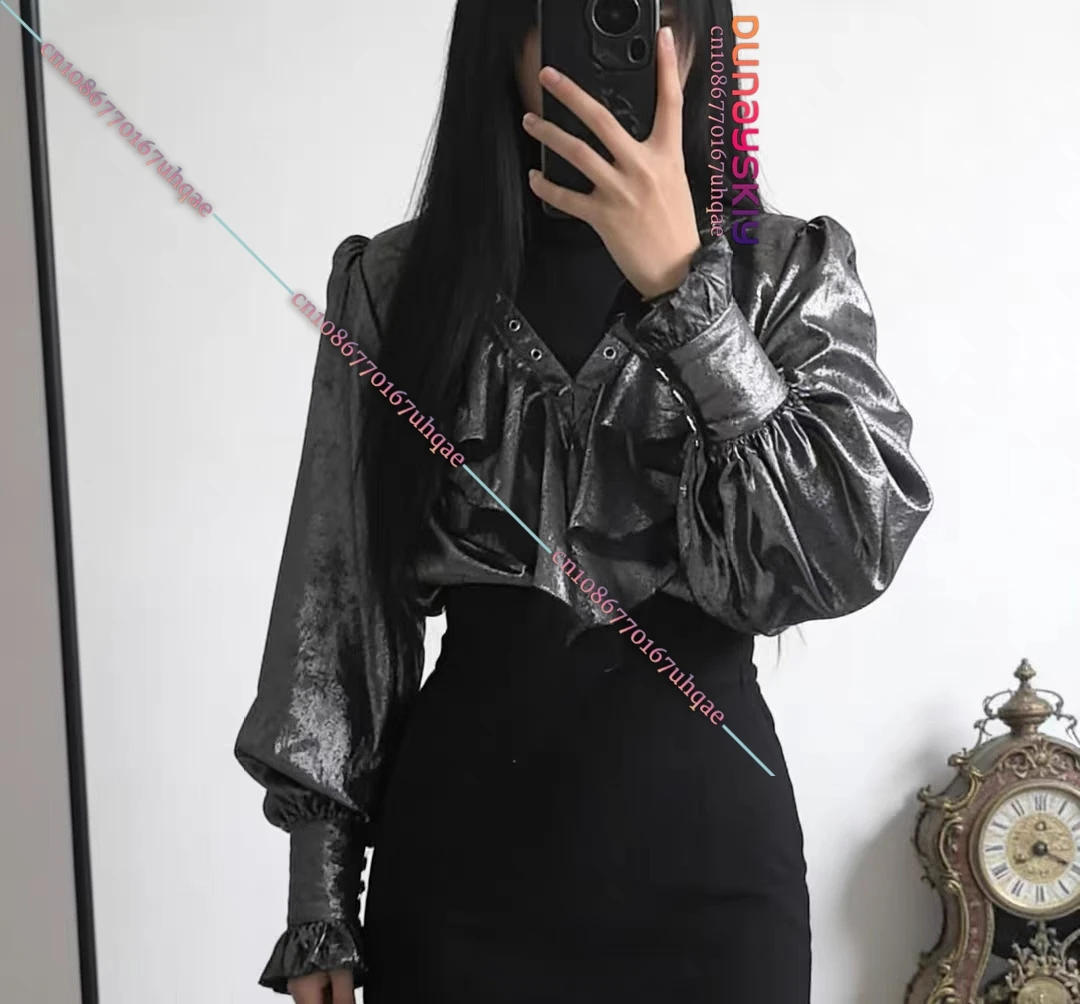 

SAIKOU^Jiraikei Ouji Male Style Subculture Gothic Shirt Prince Knight Outfit Gilded Marauder Long Sleeve Lolita Blouse Cosplay