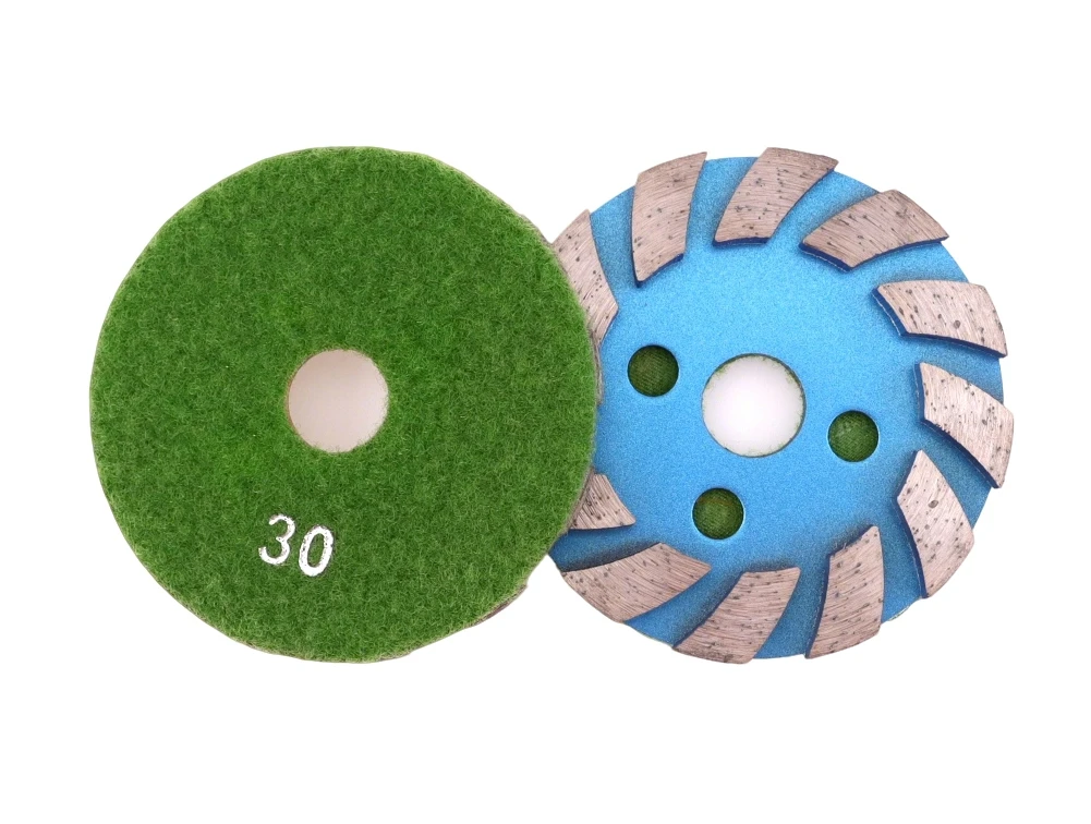 RIJILEI 3PCS 4Inch Metal Polishing Pad 100mm Wet or Dry Concrete Floor Polishing Pad Marble Granite Stone Grinding Disc 4JKP