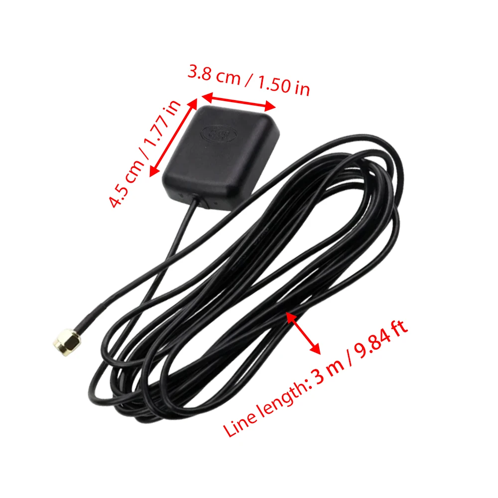 GPS Antenna SMA Male Plug Active Aerial Extension Cable for Navigation Head Unit