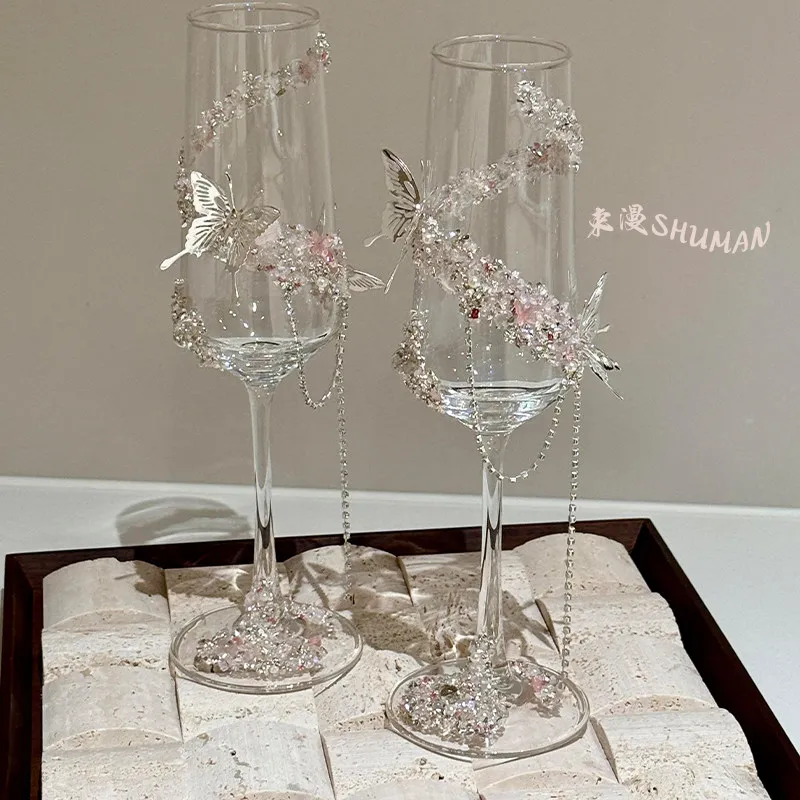 High-value toasting cup DIY handmade homemade goblet material bag engagement wedding gift for the bride and groom