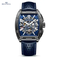 2022 Seagull Watch Men's Fashion Blue Dial Design Full Hollow Automatic Mechanical Watch Street Fighter STREET Series 6138