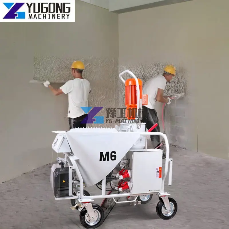 YG M6 High Quality Gypsum and Mortar Wall Dry Plaster Pft Spray Machine Plaster Spraying Machine not PFT G5C G4 Plaster Station