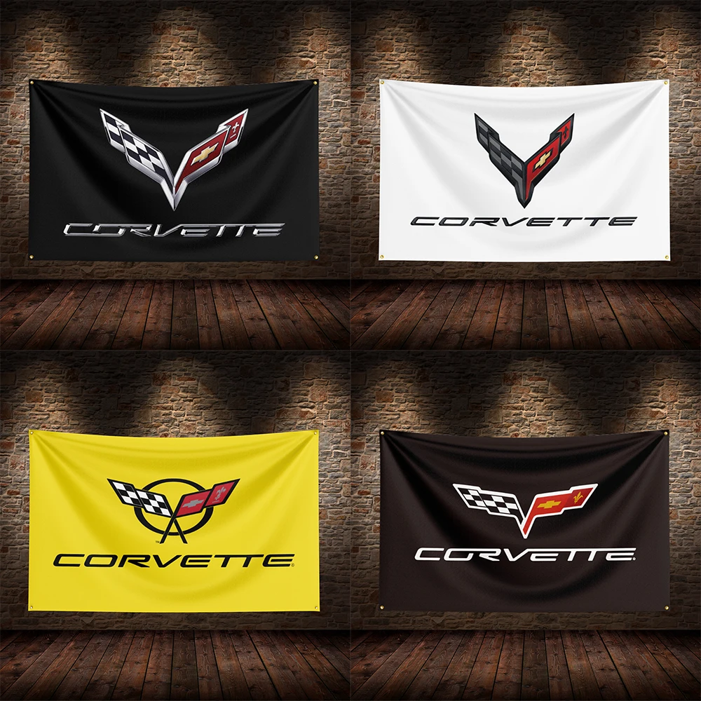 

3x5 Ft C-Corvettes Racing Flag Polyester Printed Cars Flags for Room Garage Decor