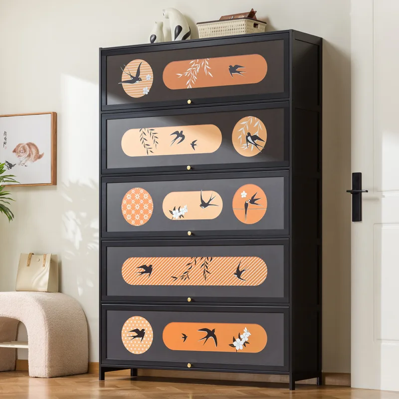 

Шкаф для обуви в средневековом стиле, многослойный вход в дом, встроенный шкаф для хранения вещей большой емкости.