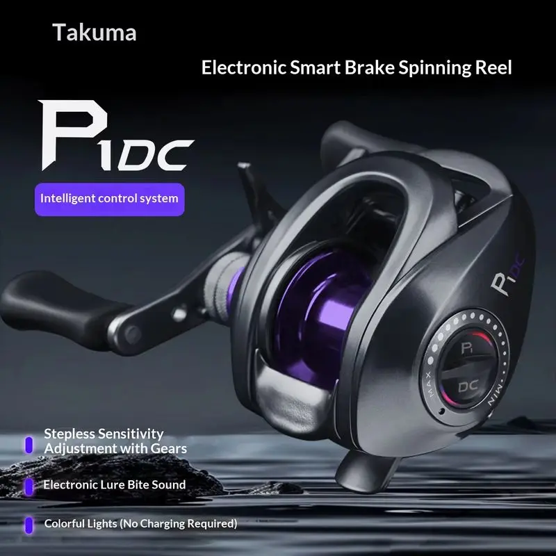 moulinet-baitcaster-takuma-p1dc-avec-frein-electronique-intelligent-anti-recul-longue-portee-polyvalent-pour-eau-douce-et-eau-salee