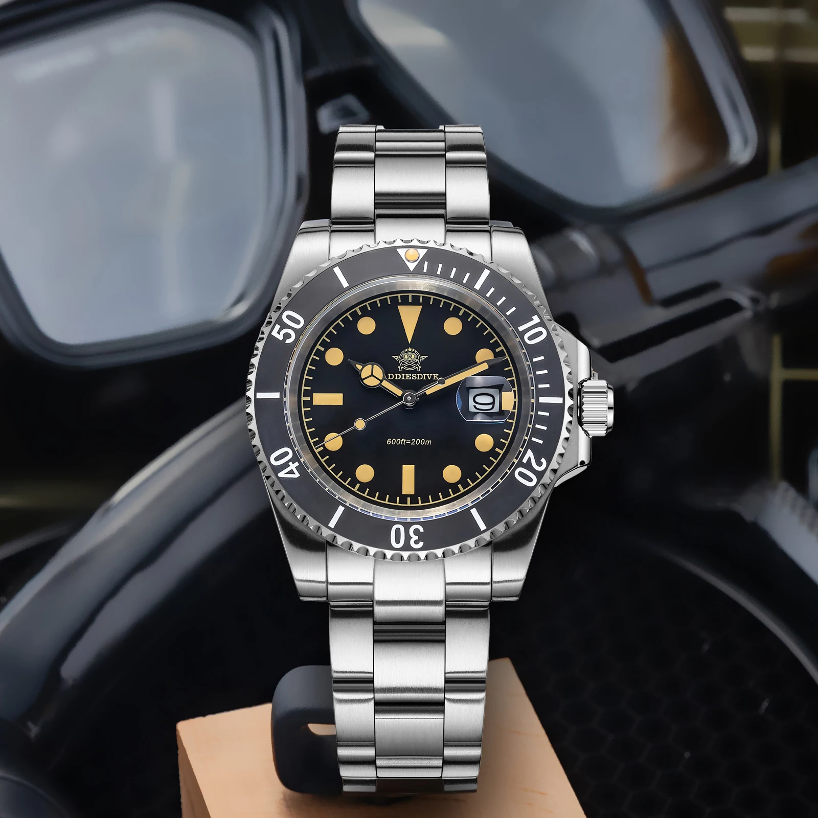 ADDIESDIVE Luxury Quartz Watch For Men Stainless Steel 20Bar Waterproof Dive Super Luminous AD2054 Fashion Watches Reloj Hombre