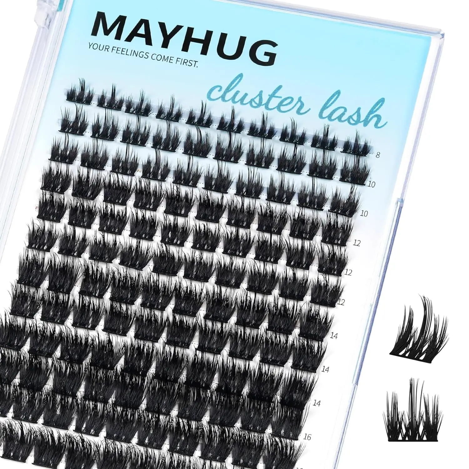 Mayhughug Wimperclusters 120Pcs 8-16Mm Valse Wimpers, Wimperclusters Extensions, Zachte Upgrade Lash Diy Thuis (Lieve Baby)