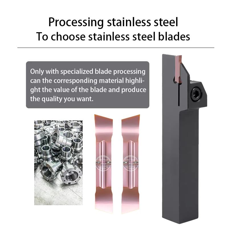 Imagem -04 - Grooving Blade Cnc Torno Carbide Inserções Ferramentas de Torneamento de Metal Alta Qualidade Mggn150 200 250 300 400 500 R15 L-15 Aço Inoxidável