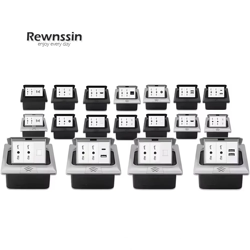 

Италия Чили 16А 250В Бытовая напольная розетка Выдвижная напольная розетка Встраиваемая заземляющая розетка Электрическая вилка USB Type-C HDMI TV RJ45