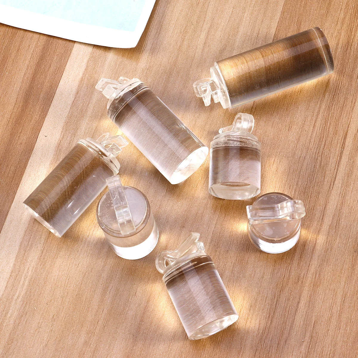 

7 Pieces Ring Display Props Acrylic Rings Display Holder Transparent Organic Glass Rings Display Props