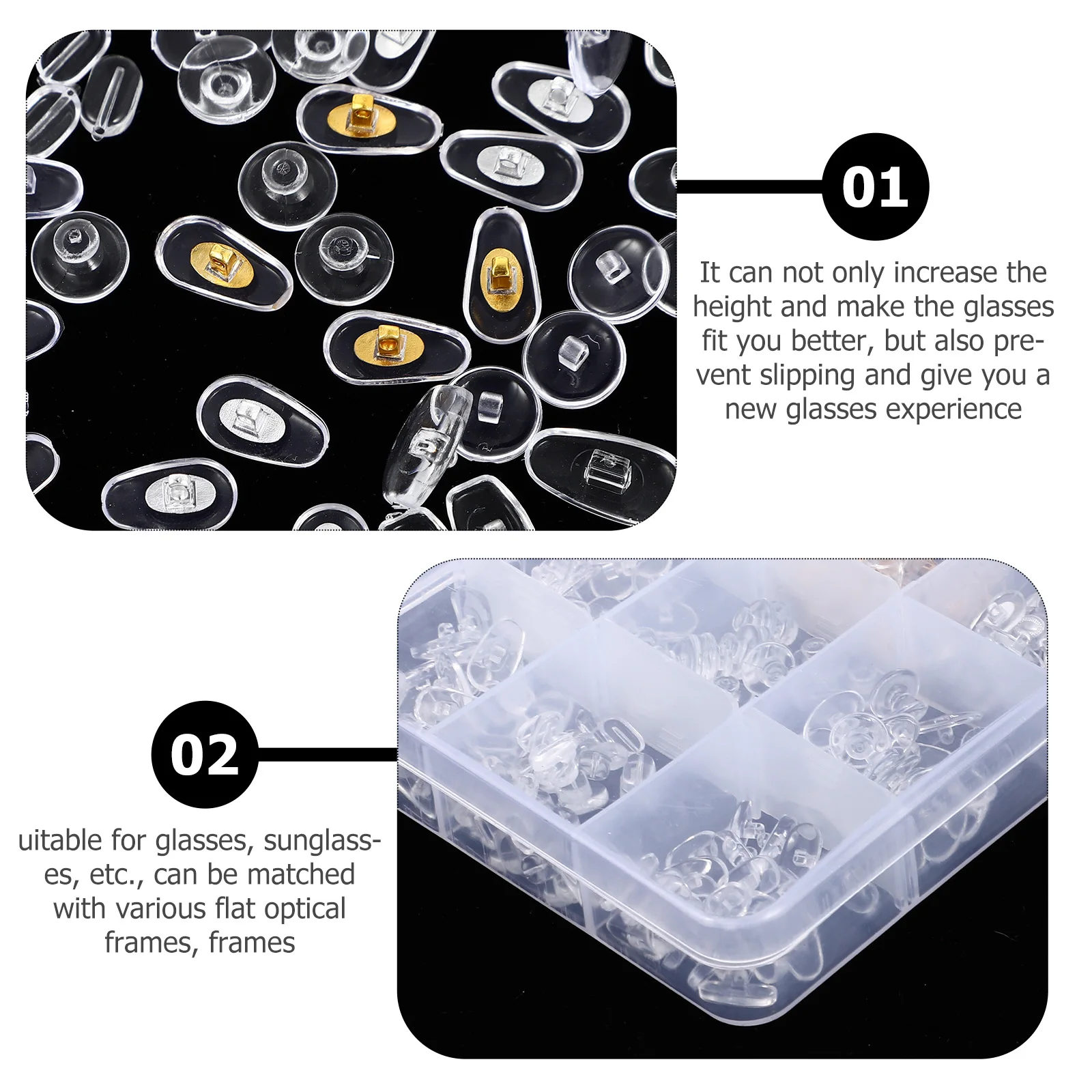 

The Eyeglass Nose Pads Glasses Eyeglasses Replacement Nasal Strips Grips Pvc Man