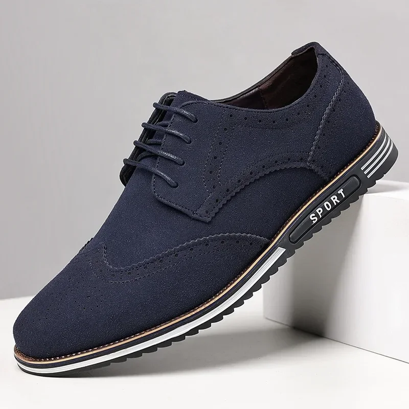 Men Faux Suede Shoe Lace Up Black Oxford Shoe for Men Flat New Fashion Sneaker Man Autumn Breathable Comfortable Casual Men Shoe