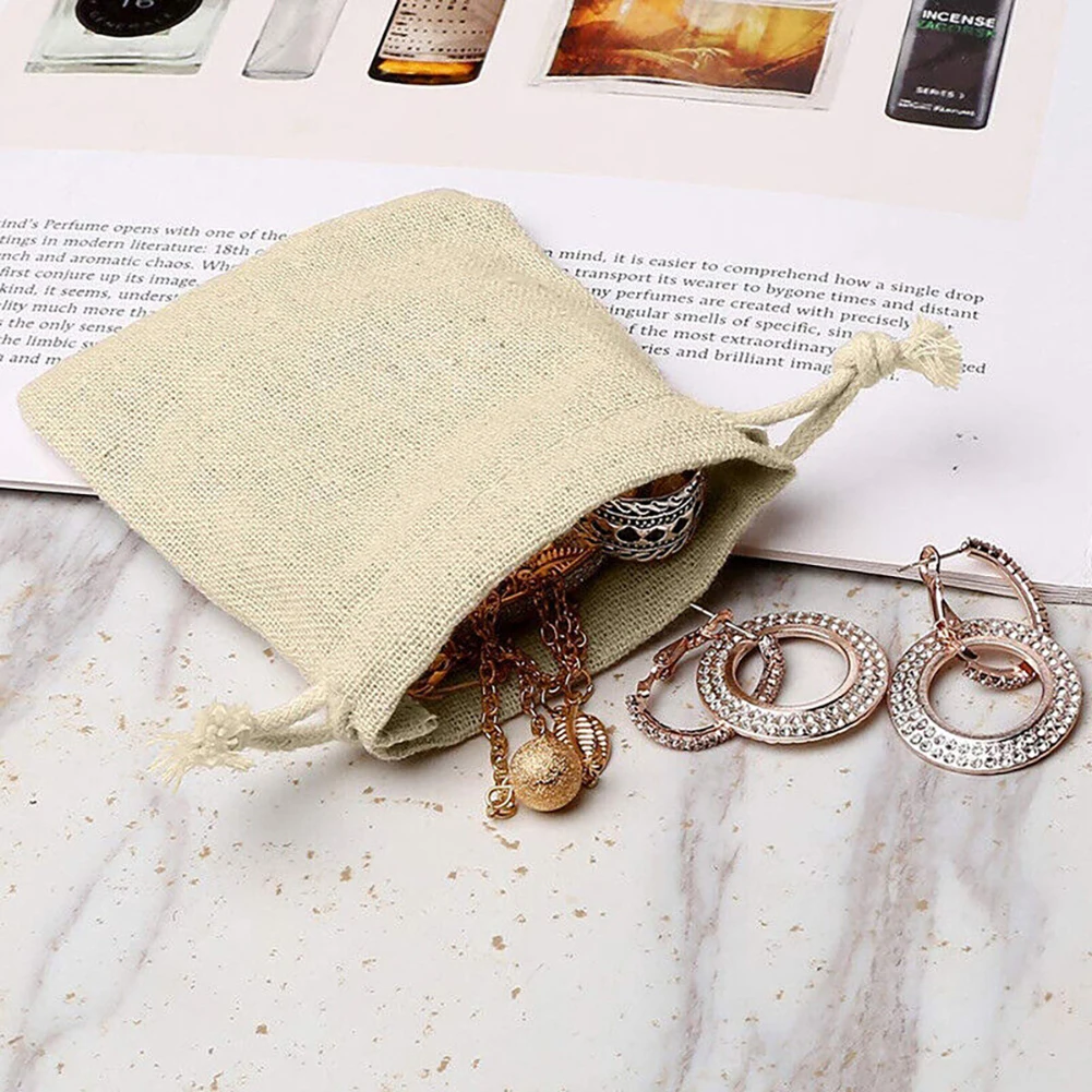 10pcs Drawstring bag Cotton Storage organizer Tote Portable Handbags Grocery Shoulder bags Canvas foldable Travel Storage Bag