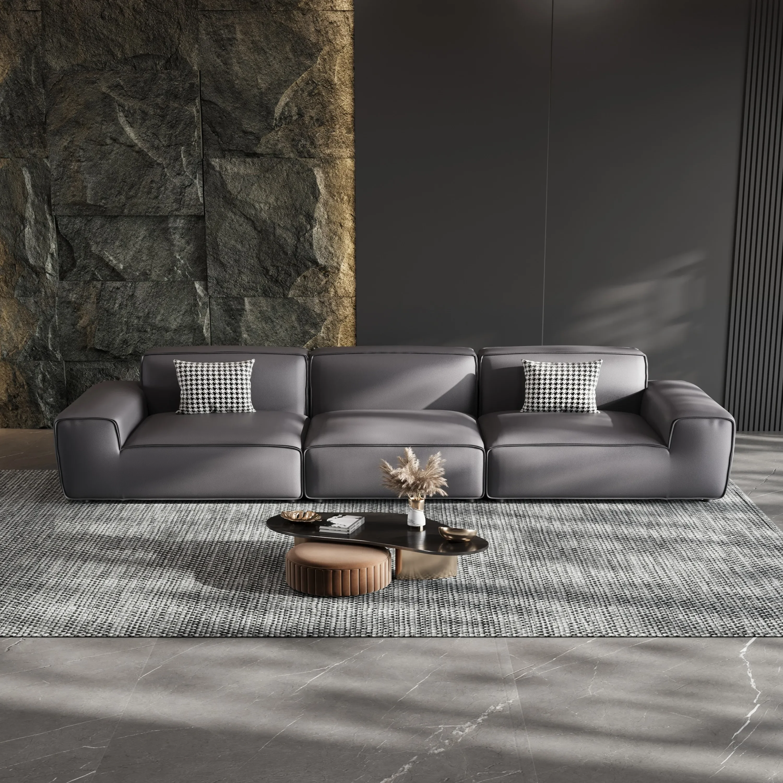 #Italian White Color 3-Seater Living Room Sofa Set Wholesale Italian Artificial Leather With Sponge Filling For Apartments