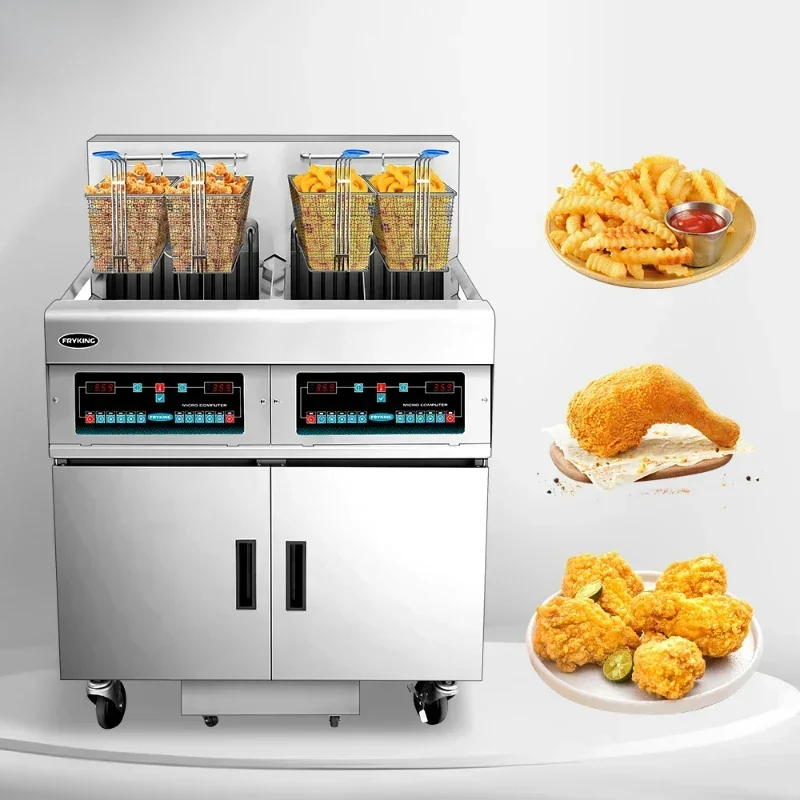 Hot Sales Double Cylinder Double Basket Chicken Slices Fried 24L Commercial Kitchen Electric Fryer With Timer Engine New Product