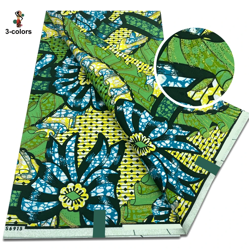 Hoge kwaliteit zachte Pagne 100% katoen gouden print stof Afrikaanse echte was stof Nigeria Ankara Grand SUP stof