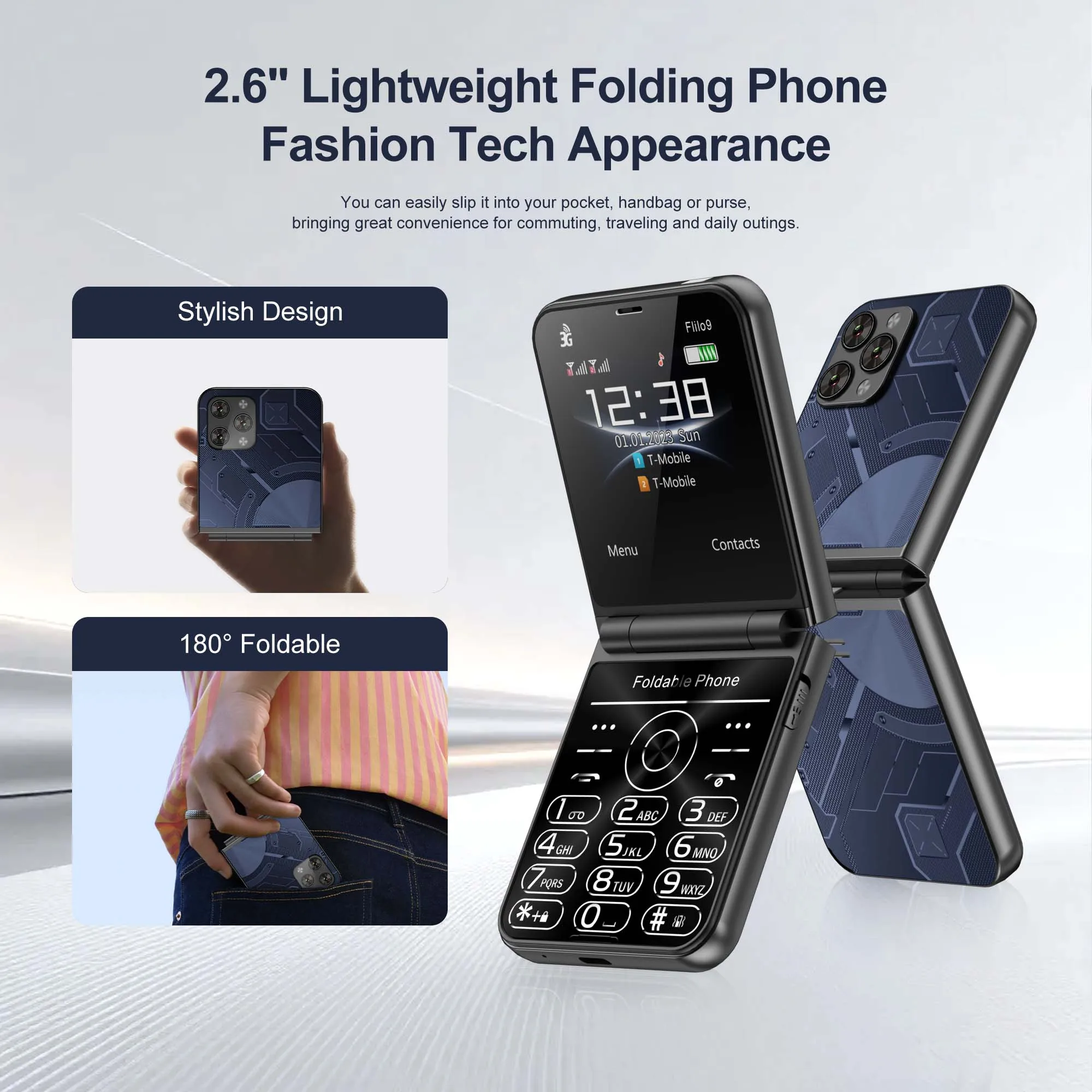 SERVO Flilo9 Unlocked Flip Foldable 2.6