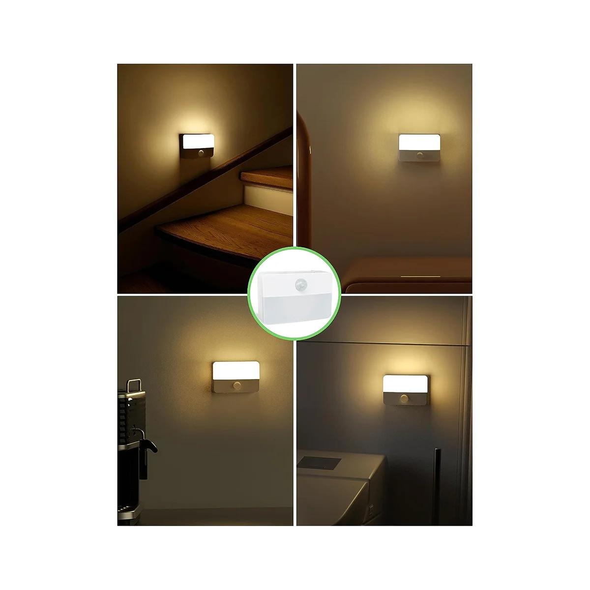 LED Motion Sensor Night Light 3000K Stick-On Closet Light with Dusk to Dawn Sensor for Cupboard 3 Pack Warm White