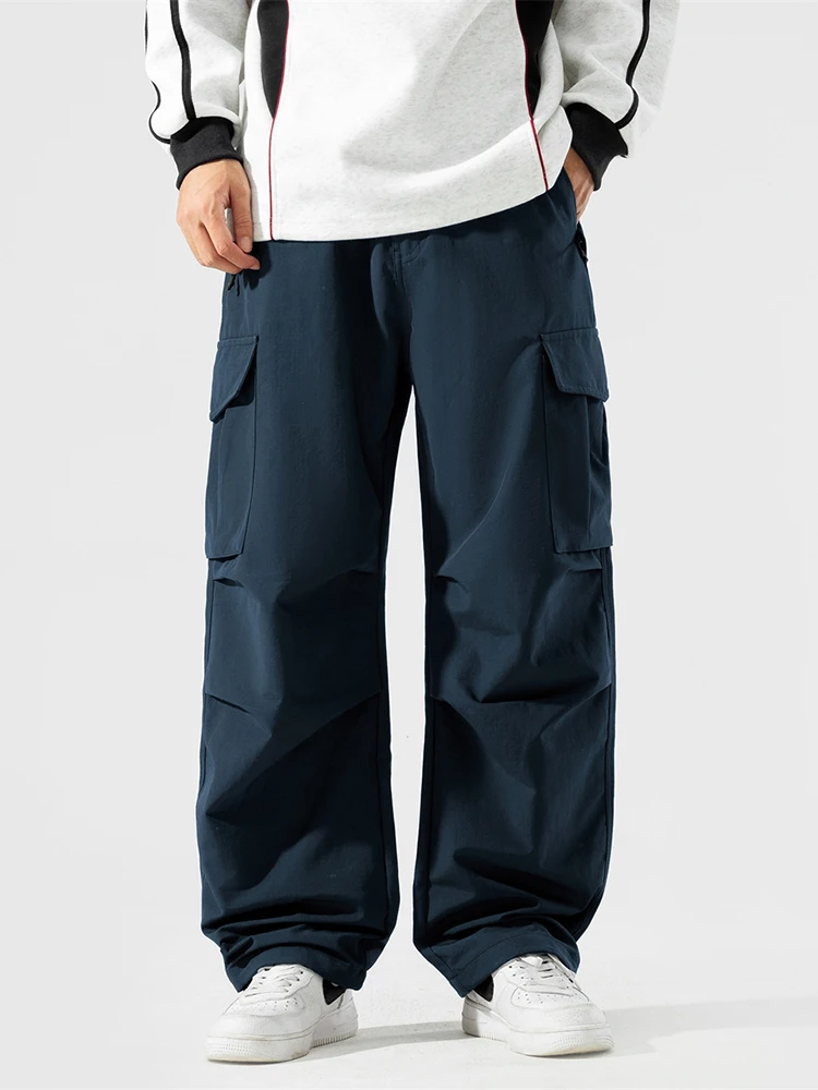 

Новые мужские повседневные брюки весна-зима 2026: свободные, спортивные, с широкими штанинами, универсальные карго-брюки