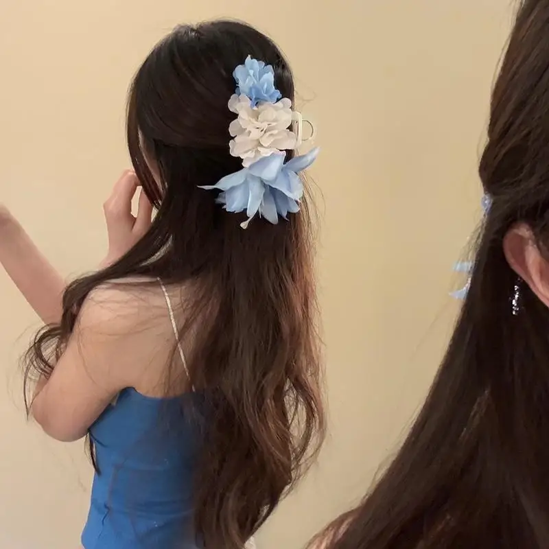 

1 шт., весенняя акриловая заколка для волос с цветочным принтом для женщин, модная свежая милая стильная тканевая заколка для волос, аксессуар для волос, милое украшение для волос ​