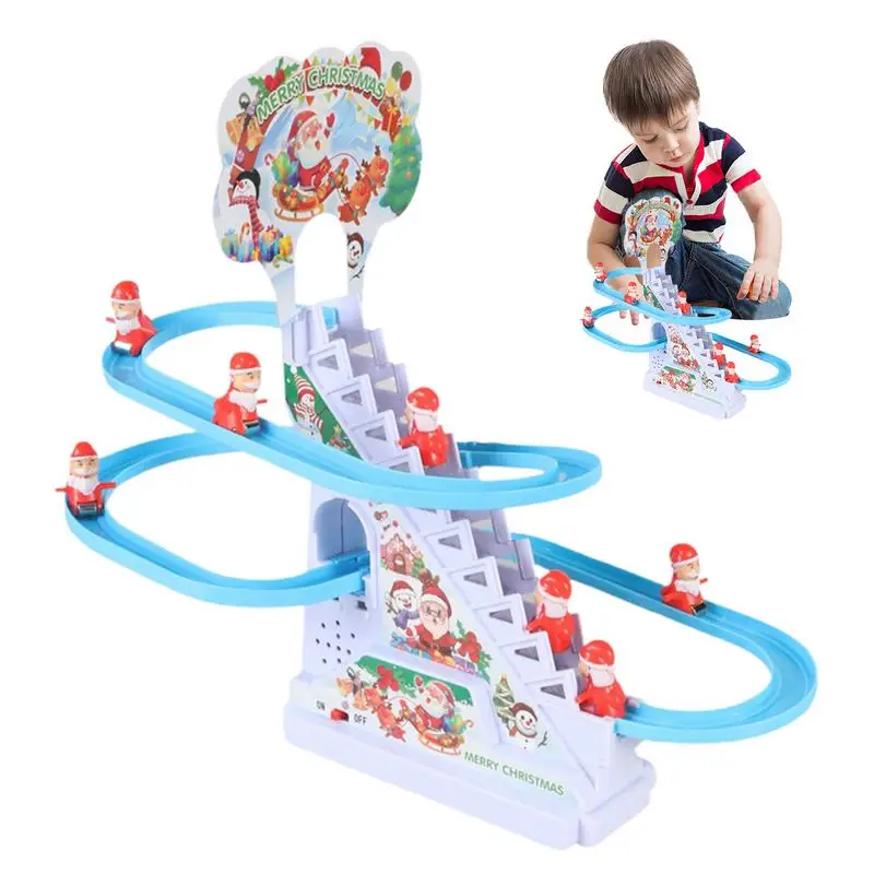 Christmas Climbing Toy Stair Climbing Toy Electric Toys Santa Climbing Game Educational Toys Christmas Slide With Lights & Music