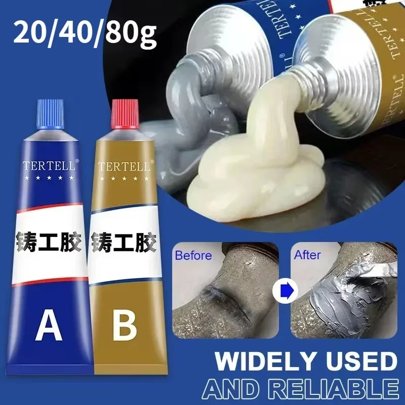 80ml Strong Metal Repair Glue Heat Resistance AB Glue Industrial Cold Welding Glue Magic Plastic Repair Agent Casting Adhesive