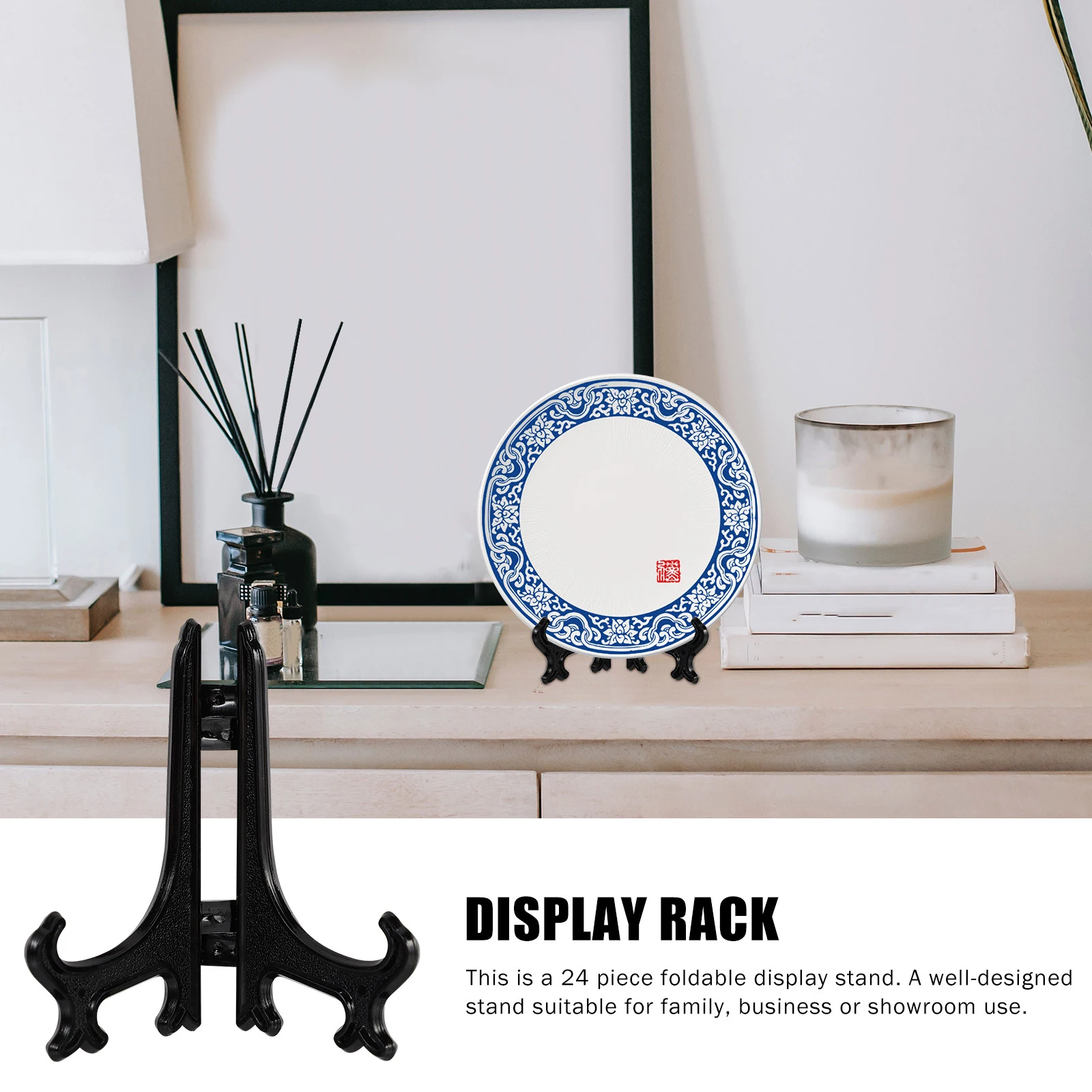 

24Pcs Display Stand Set Multi-Functional Organizer for Artwork Tableware Book Storage Rack Home Kitchen Easel Display Stand