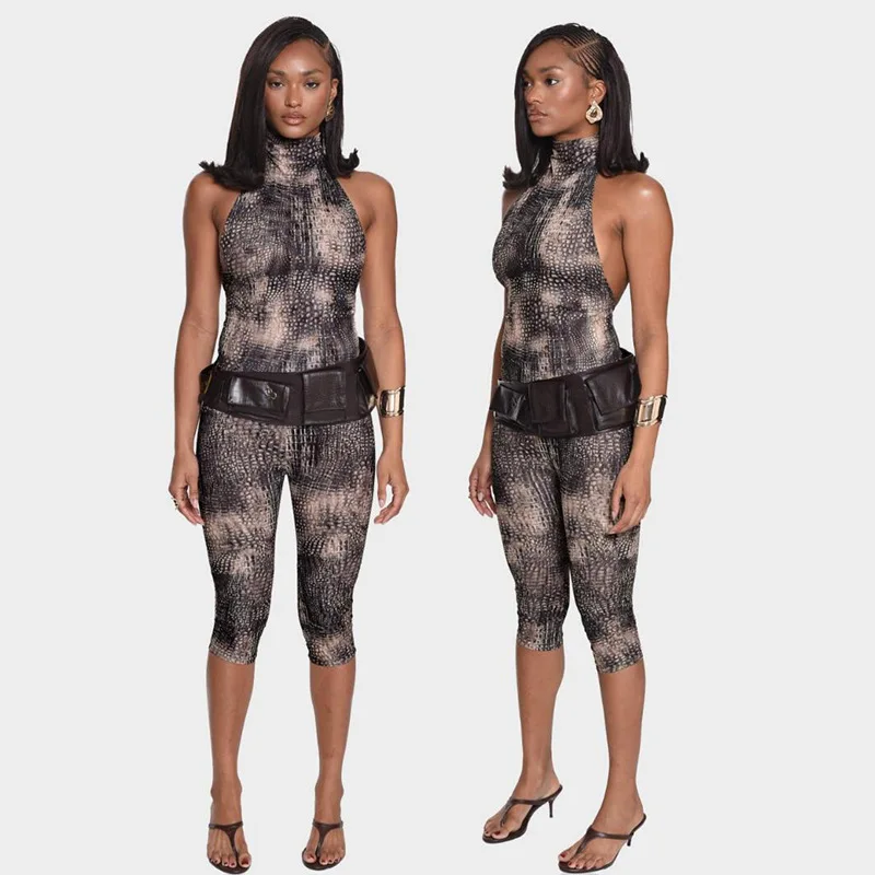 

Летние женские брюки 2025 года с 3D-цифровым принтом, облегающие, с высокой талией, из тонкой ткани