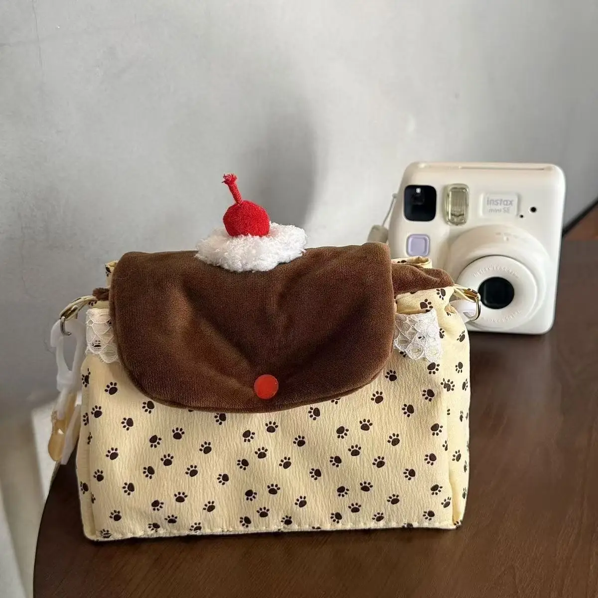 Ins Pudding Cake Three-fold Storage Bag CCD Camera Bag Women's Cross-body Coin Purse Hand Account Storage Bag Multi-layer Gift