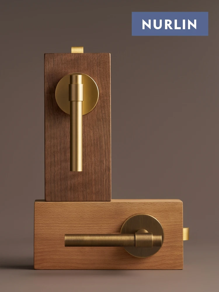 

Nurlin США Американский стандарт Твердая латунь Стильный простой стиль Античная бронза Матовое золото Комната Дверная ручка для ванной комнаты Проходная конфиденциальность