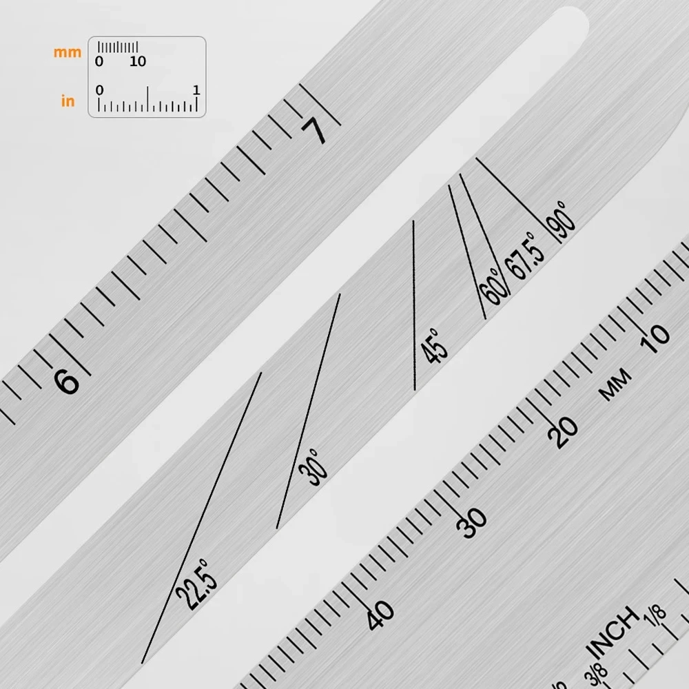 High Accuracy T-Shape Multi-Angle Scribing Tool Woodworking Scriber Ruler Stainless Steel Movable Angle Ruler Dovetail Gauge