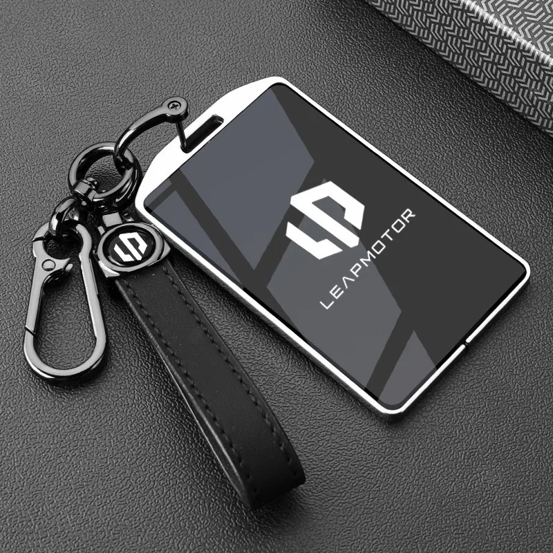 Auto-Schlüsselhülle aus Zinklegierung und TPU mit NFC-Kartenfach und Kette für Leapmotor C16 C11 C10 C01 B10 T03 S01 – Autozubehör und Styling