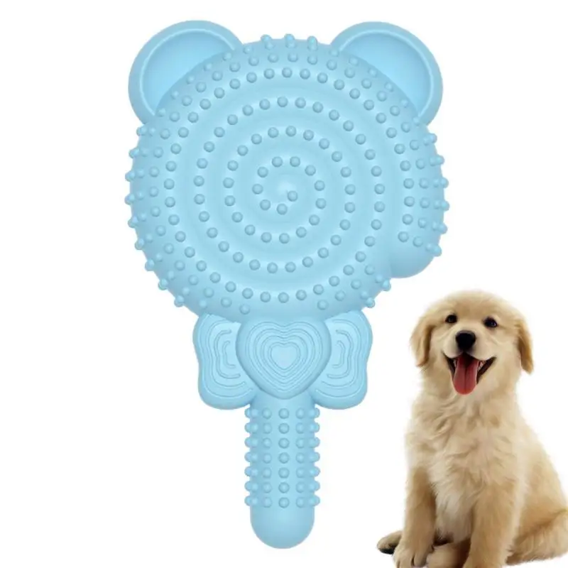 Dog Teething Toys Dog Teething Toys Lollipop Shape Puppies Teething Squeaky Toys For Cleaning Teeth And Protect Oral Health Soft