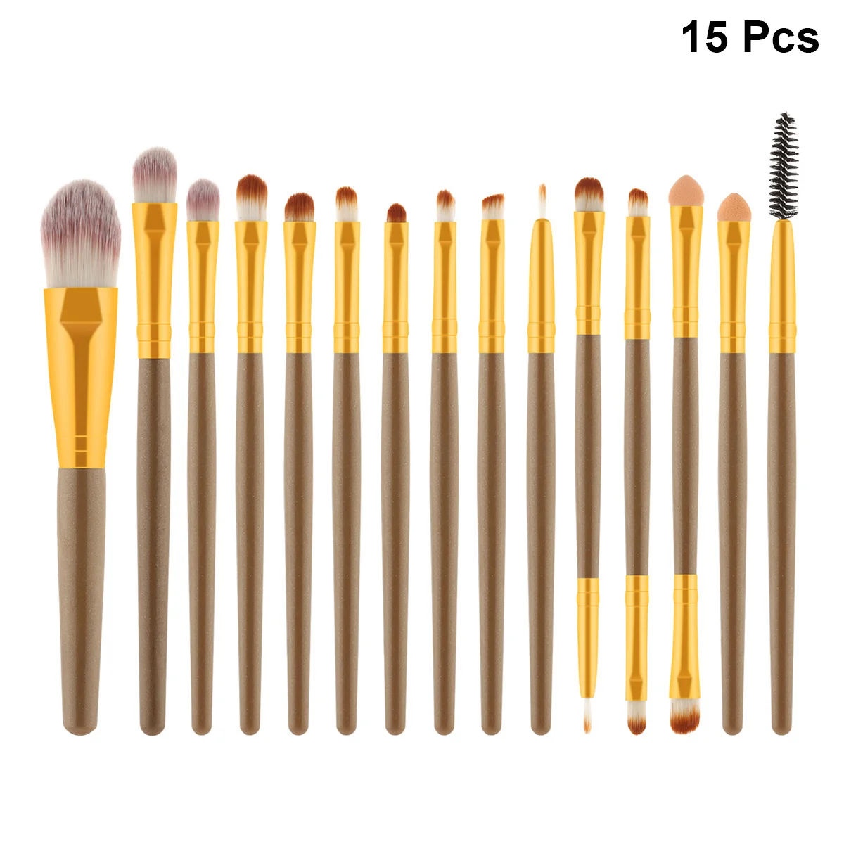 Kit de brochas de maquillaje, 15 Uds., mango de madera, cerdas de nailon, rosa, blanco, cosméticos, colorete en polvo, juego de brochas de maquillaje profesionales