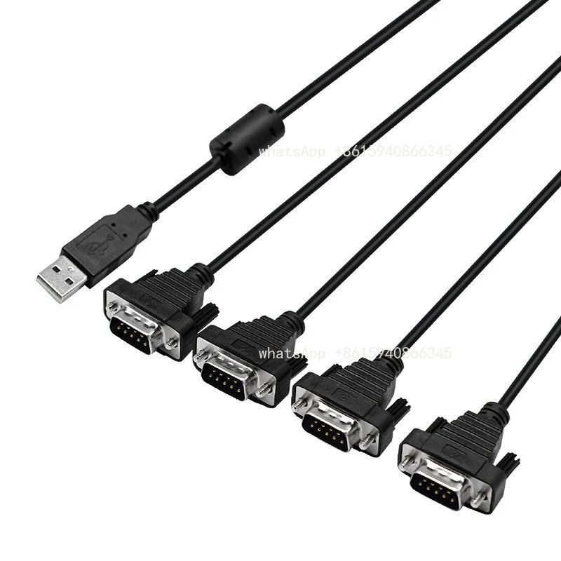 4 Ports RS232 USB Converter Cable Multi COM Port Serial Adapter Transfer Cord