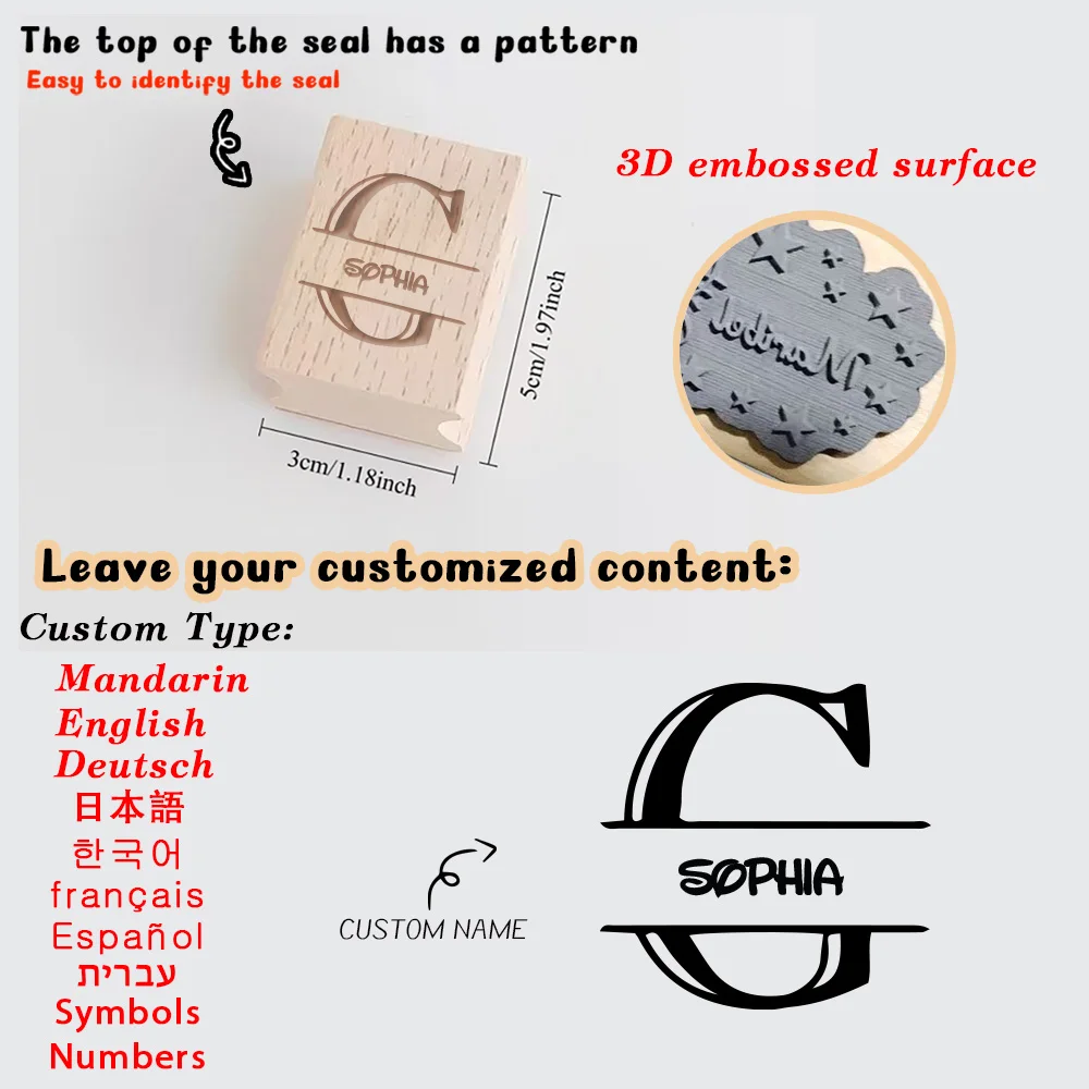 1PC New Custom Name Wooden Seal Office Supplies, Seal Supplies Personalized Name Wooden Seal Daily Office Use