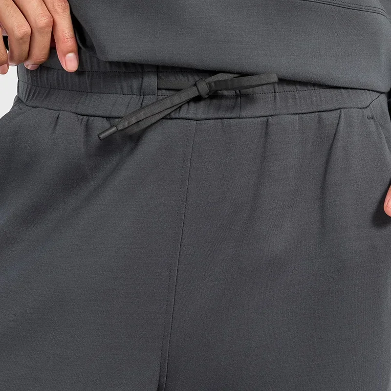 Calça de algodão com cordão de cintura alta Softstreme de 31 ", parece suave ao lado da pele, calças de ioga de comprimento total com bolsos laterais