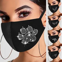 1PC Women's Fashionable Hot Diamond Printing Mask 3Ply Ear Loop Outdoor Dust-Proof Face Protective Mask Disposable Mask