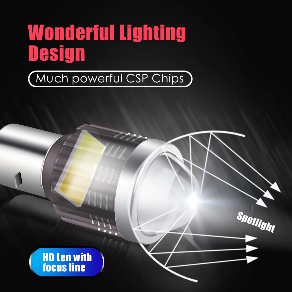H4 LED Headlight for Motorcycle 10000LM BA20D LED Lens Protector Headlight LED H4 Lights White Yellow Hi Lo Beam Light