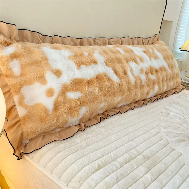Thickened rabbit plush warm long pillowcase autumn and winter extended envelope pillowcase, no pillow core