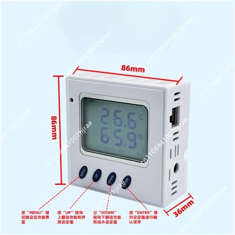 Ethernet Temperature and Humidity Transmitter, Support IPv4 Address, TCP UDP SNMP Protocol,PoE Power Optional,Sht30,LCD