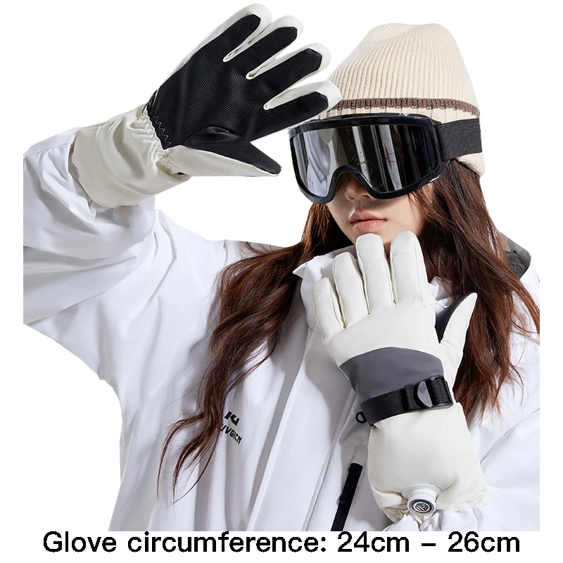 High quality winter ski gloves for men and women waterproof hand warmer new 2024 cycling outdoor gloves white black blue